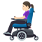 Woman in Motorized Wheelchair- Light Skin Tone emoji on Emojione